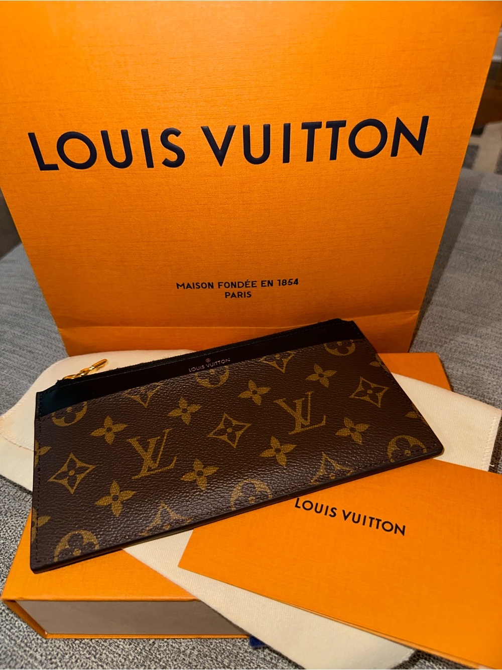 Authentic Louis Vuitton Slim Purse Monogram Black Noir Card Holder